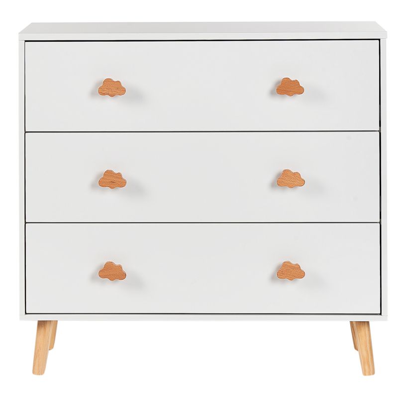 Komoda Cloudy 3 Skuffer Hvid 80x30x76 cm
