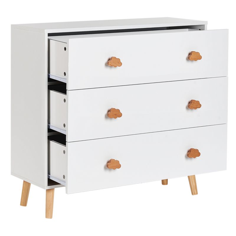 Komoda Cloudy 3 Skuffer Hvid 80x30x76 cm