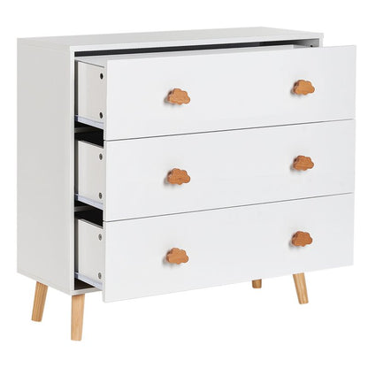 Komoda Cloudy 3 Skuffer Hvid 80x30x76 cm
