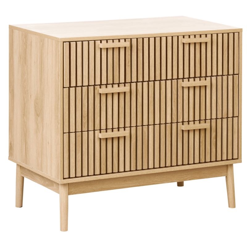 Komoda Lynwood 3 Skuffer Lys Brun 90x49x79 cm