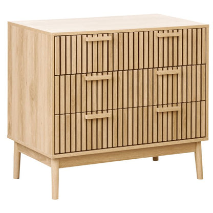 Komoda Lynwood 3 Skuffer Lys Brun 90x49x79 cm