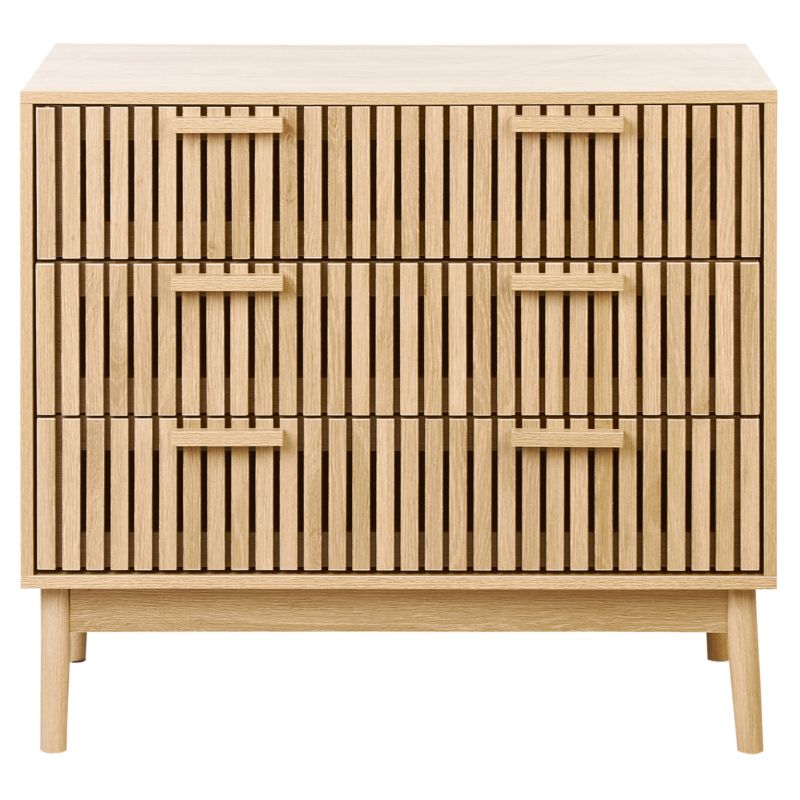 Komoda Lynwood 3 Skuffer Lys Brun 90x49x79 cm