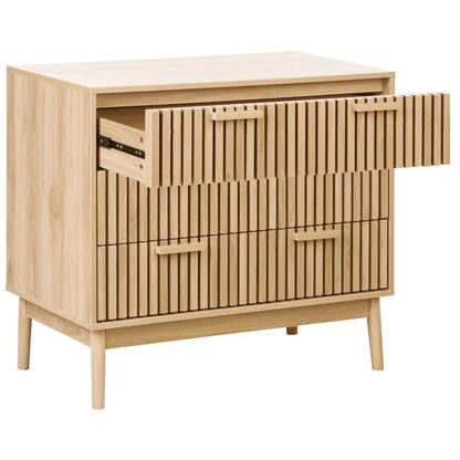 Komoda Lynwood 3 Skuffer Lys Brun 90x49x79 cm