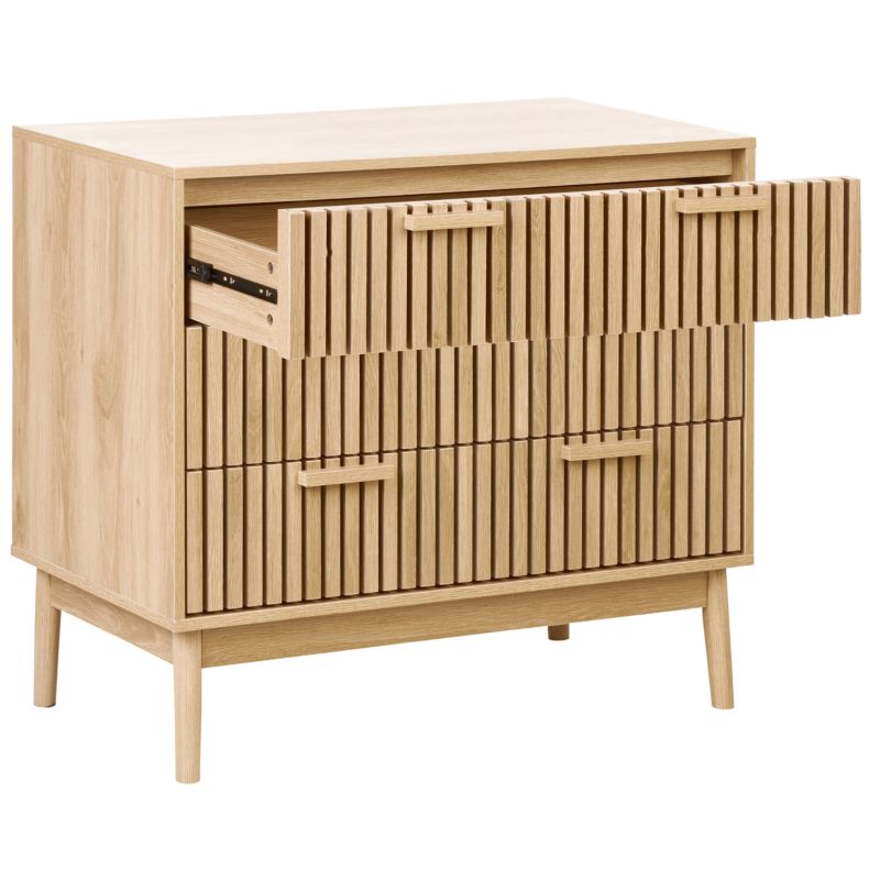 Komoda Lynwood 3 Skuffer Lys Brun 90x49x79 cm