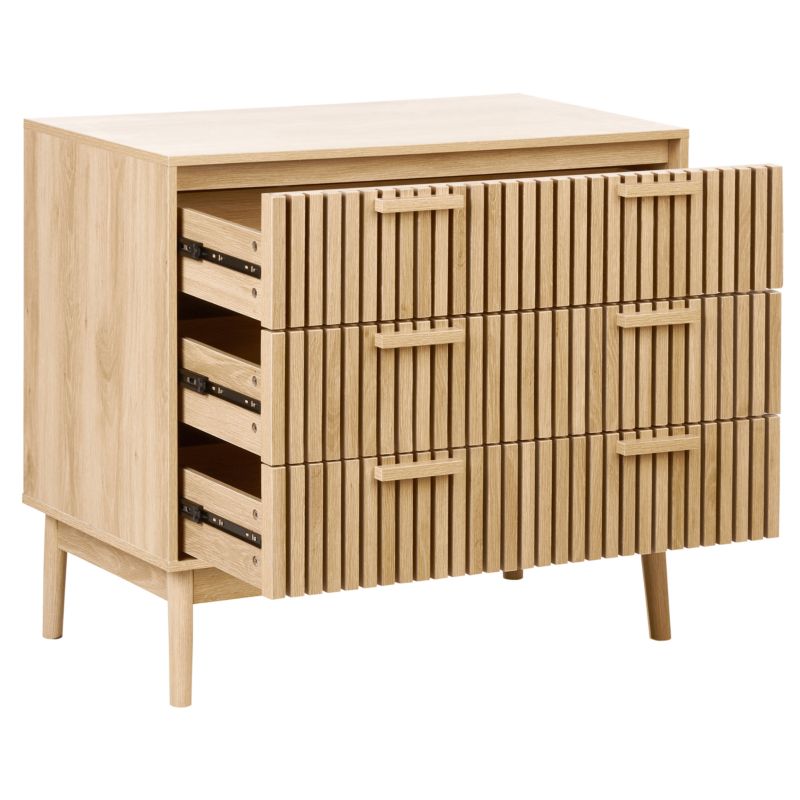 Komoda Lynwood 3 Skuffer Lys Brun 90x49x79 cm