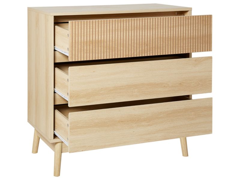 Komoda Wales 3 Skuffer Lys Brun
