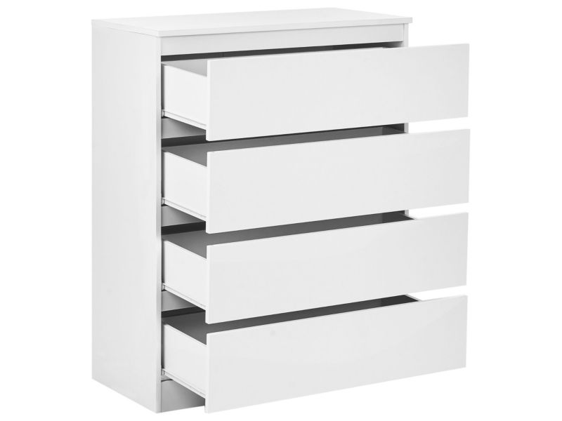 Komoda Winnipeg 4 Skuffer Hvid 80x40x100 cm