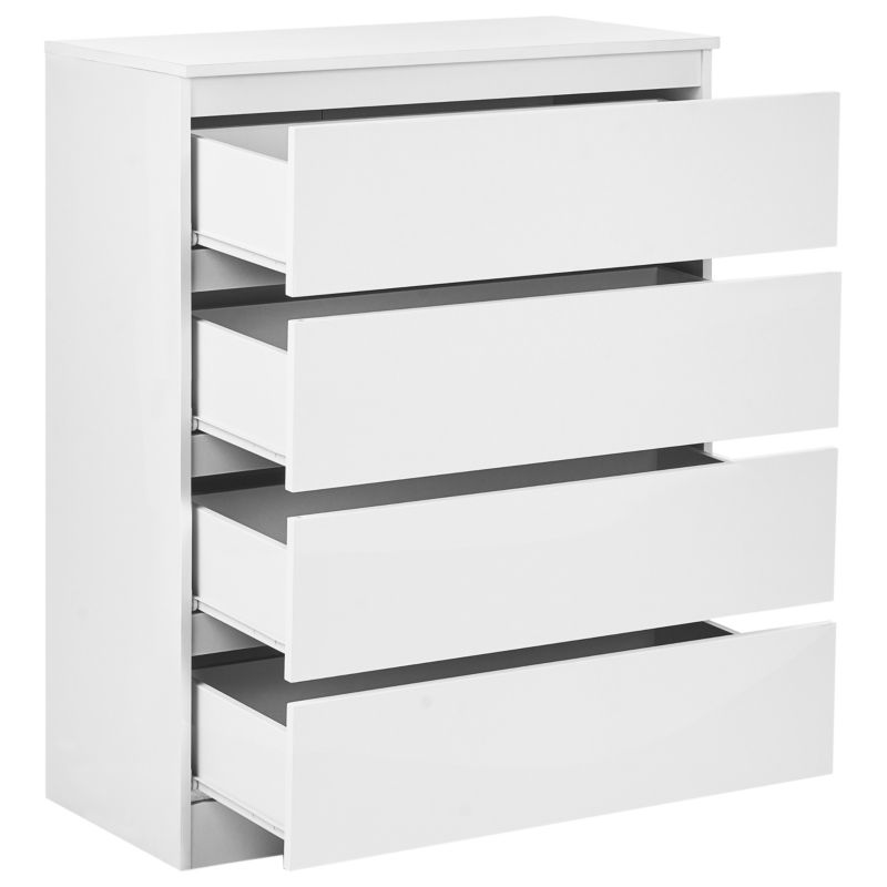 Komoda Winnipeg 4 Skuffer Hvid 80x40x100 cm
