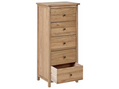 Komoda Salton 5 Skuffer Træ Sassafras Brun