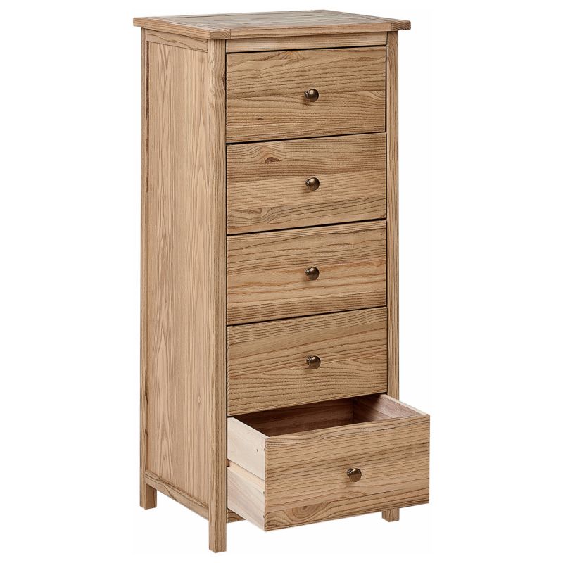 Komoda Salton 5 Skuffer Træ Sassafras Brun