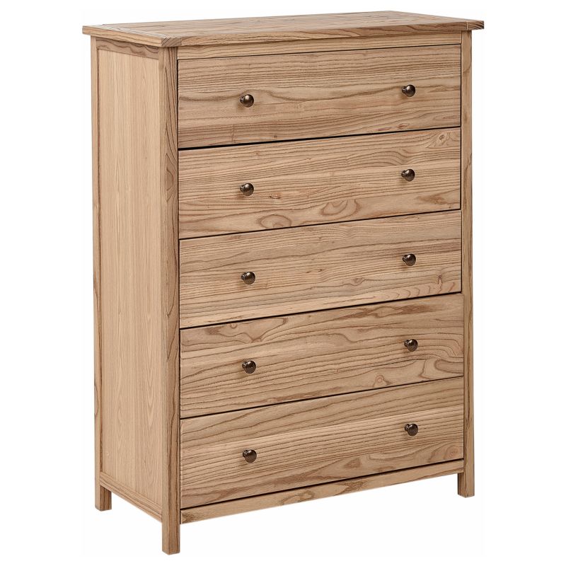 Kommode Salton 5 Skuffer Sassafras Træ Brun 85x39x111 cm