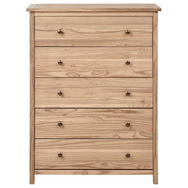 Kommode Salton 5 Skuffer Sassafras Træ Brun 85x39x111 cm