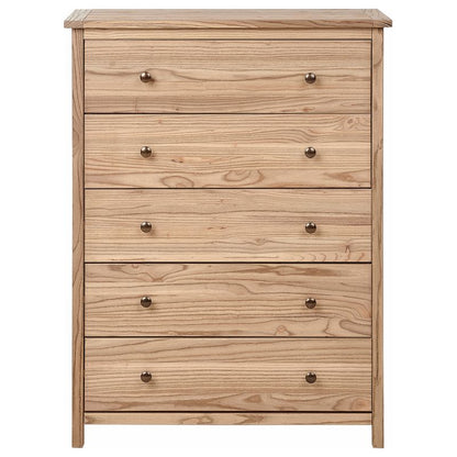 Kommode Salton 5 Skuffer Sassafras Træ Brun 85x39x111 cm
