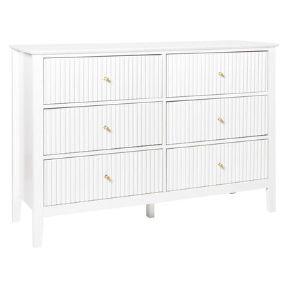 Kommode Assisi 6 Skuffer Hvid 120x40x80 cm