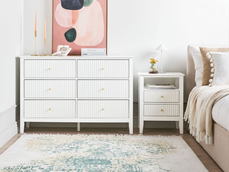 Kommode Assisi 6 Skuffer Hvid 120x40x80 cm