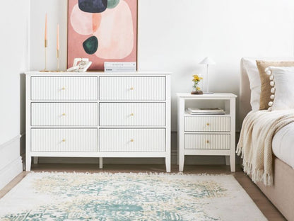 Kommode Assisi 6 Skuffer Hvid 120x40x80 cm