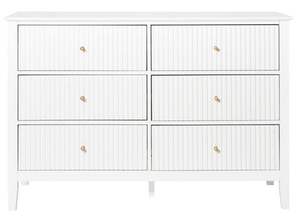Kommode Assisi 6 Skuffer Hvid 120x40x80 cm