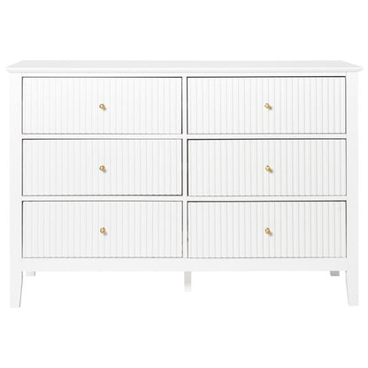 Kommode Assisi 6 Skuffer Hvid 120x40x80 cm