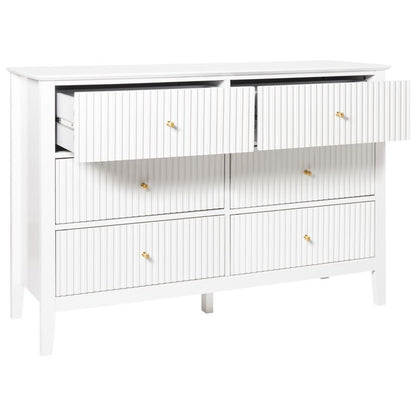 Kommode Assisi 6 Skuffer Hvid 120x40x80 cm
