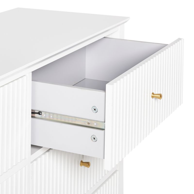 Kommode Assisi 6 Skuffer Hvid 120x40x80 cm