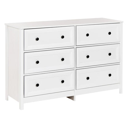 Kommode 6 Skuffer Hazelvale Hvid 120x45x80 cm