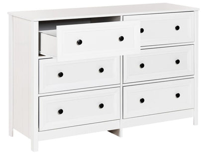 Kommode 6 Skuffer Hazelvale Hvid 120x45x80 cm