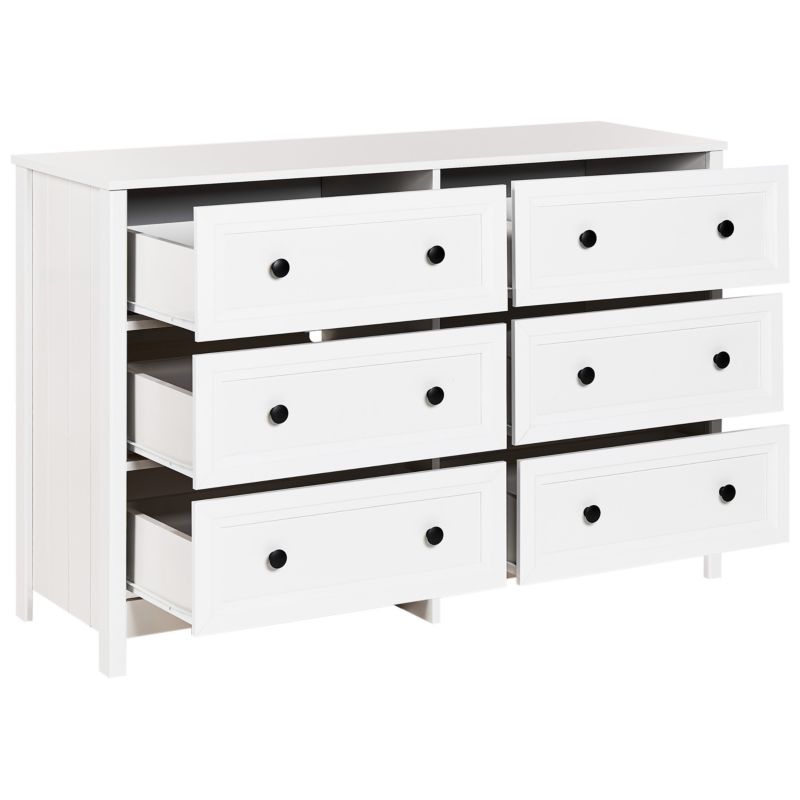 Kommode 6 Skuffer Hazelvale Hvid 120x45x80 cm