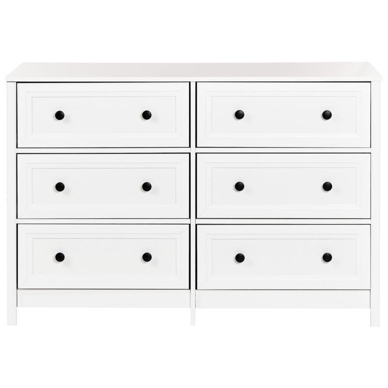 Kommode 6 Skuffer Hazelvale Hvid 120x45x80 cm