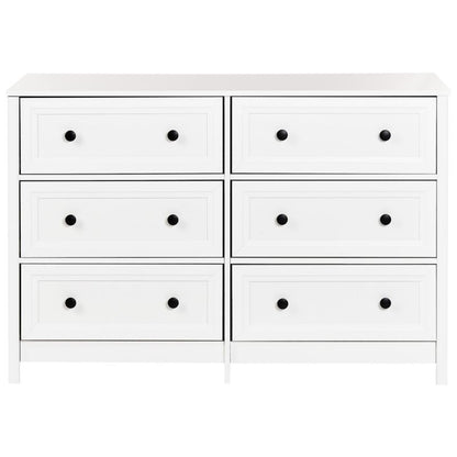 Kommode 6 Skuffer Hazelvale Hvid 120x45x80 cm