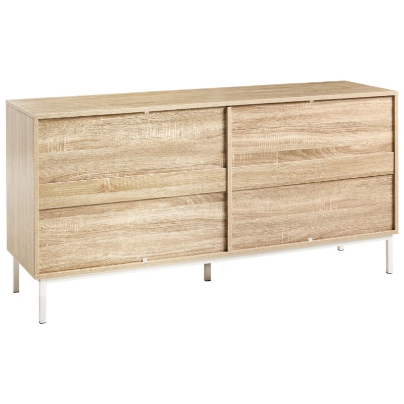 Kommode Royalla 6 Skuffer Lys Brun 140x40x68 cm