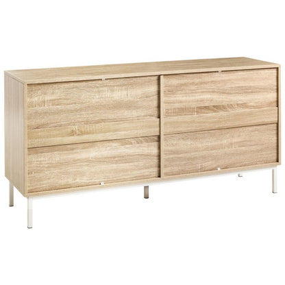 Kommode Royalla 6 Skuffer Lys Brun 140x40x68 cm