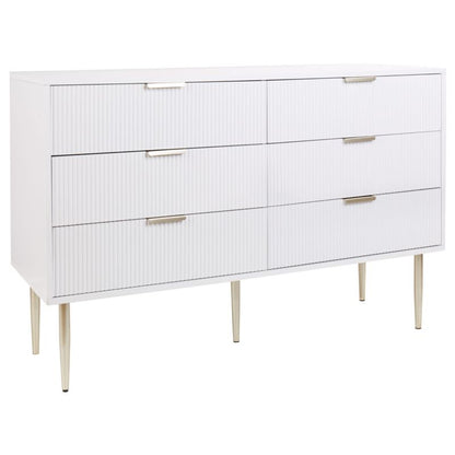 Kommode Soho 6 Skuffer Hvid 120x40x78 cm