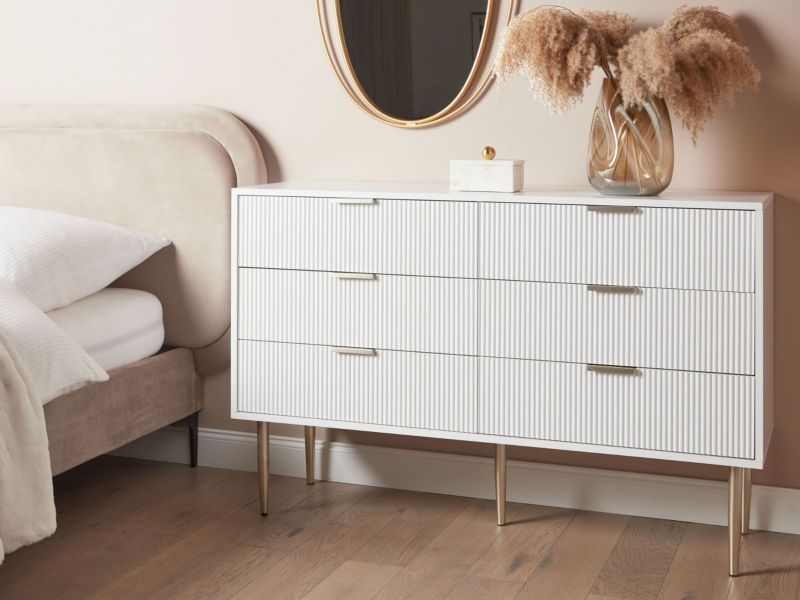 Kommode Soho 6 Skuffer Hvid 120x40x78 cm