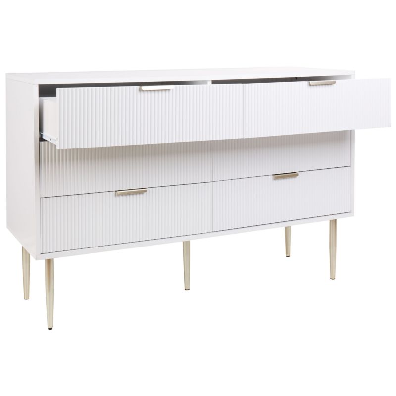 Kommode Soho 6 Skuffer Hvid 120x40x78 cm