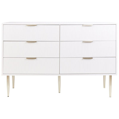 Kommode Soho 6 Skuffer Hvid 120x40x78 cm