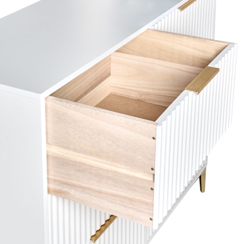 Kommode 6 Skuffer Walcott Hvid 108x40x89 cm