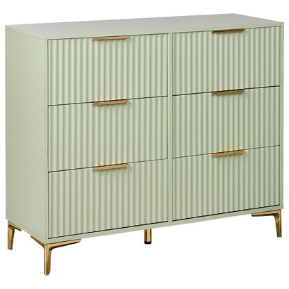 Komoda Walcott 6 Skuffer Lysegrøn 108x40x89 cm