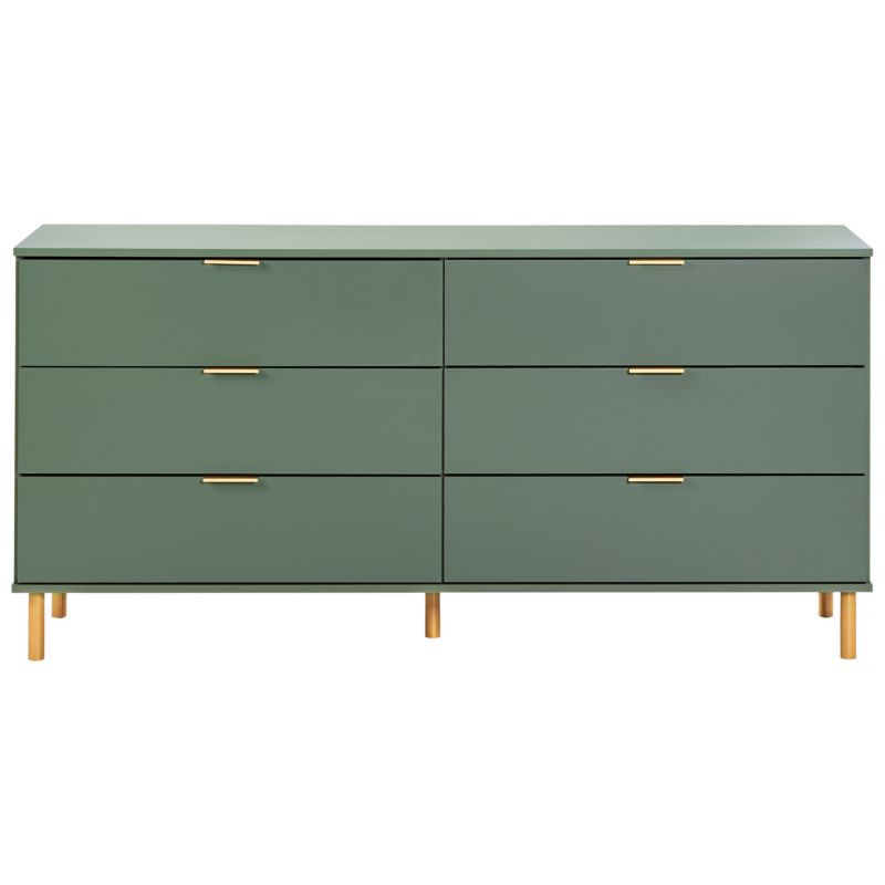 Kommode Walpole 6 Skuffer 158 cm Grøn