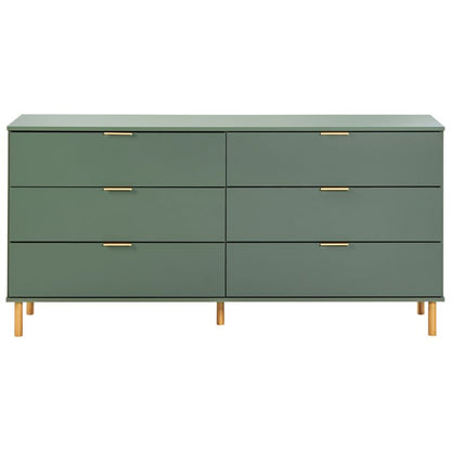 Kommode Walpole 6 Skuffer 158 cm Grøn
