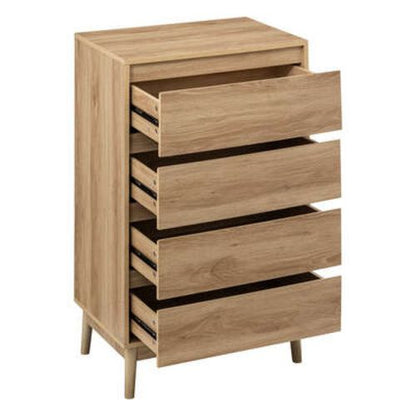 Komoda Abana 4 Skuffer 60 cm Naturlig Brun