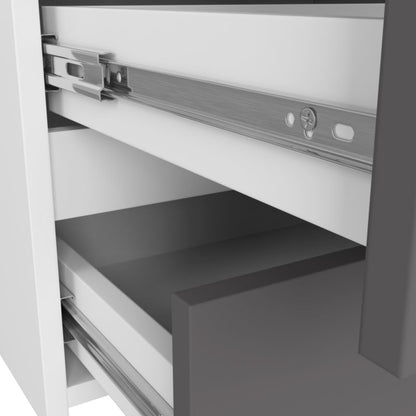 Akord CL100 kommode hvid 100 cm med 6 skuffer, mat grafitgrå, 100x35x57 cm, 1 stk.