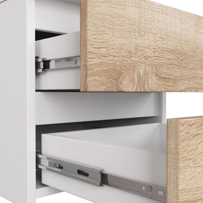 Kommode Akord CL4 hvid 40 cm med 4 skuffer, farve Sonoma eg mat, 40x35x74 cm, 1 stk.