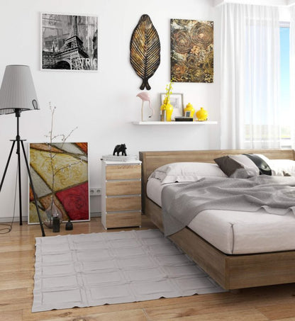 Kommode Akord CL4 hvid 40 cm med 4 skuffer, farve Sonoma eg mat, 40x35x74 cm, 1 stk.