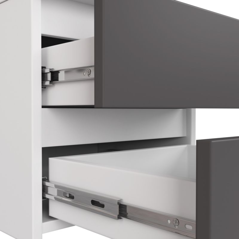 Kommode Akord CL4 hvid 40 cm med 4 skuffer, grafitgrå mat, 40x35x74 cm, 1 stk.