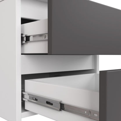 Kommode Akord CL4 hvid 40 cm med 4 skuffer, grafitgrå mat, 40x35x74 cm, 1 stk.