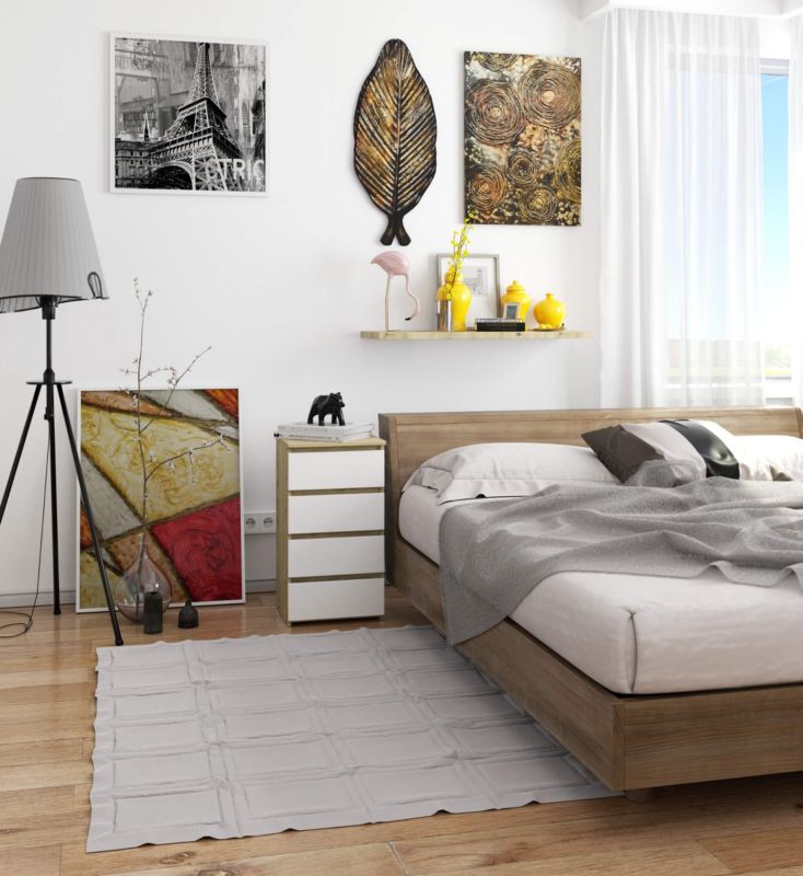 Kommode Akord CL4 Eg Artisan 40 cm 4 skuffer hvid mat 40x35x74 cm 1 stk.