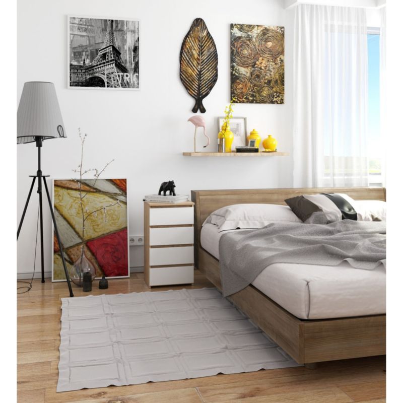 Komoda CL4 Eg Sonoma 40 cm 4 skuffer Hvid Mat 40x35x74 cm