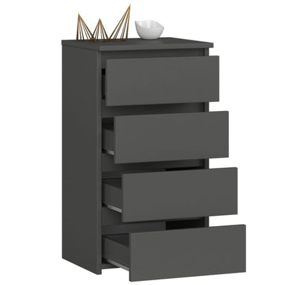 Kommode Akord CL4 Grafitgrå 40 cm med 4 skuffer, mat grafitgrå, 40x35x74 cm, 1 stk.