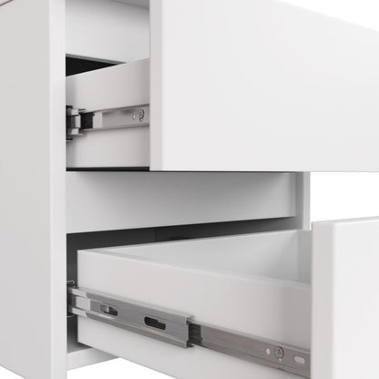 Kommode CL5 40 cm Hvid Mat 5 Skuffer 40x35x92 cm