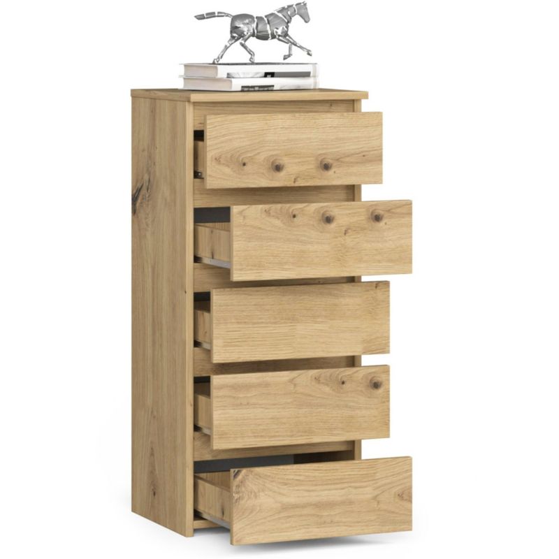 Kommode Akord CL5 Eg Artisan 40 cm 5 skuffer farve Eg Artisan mat 40x35x92 cm 1 stk.